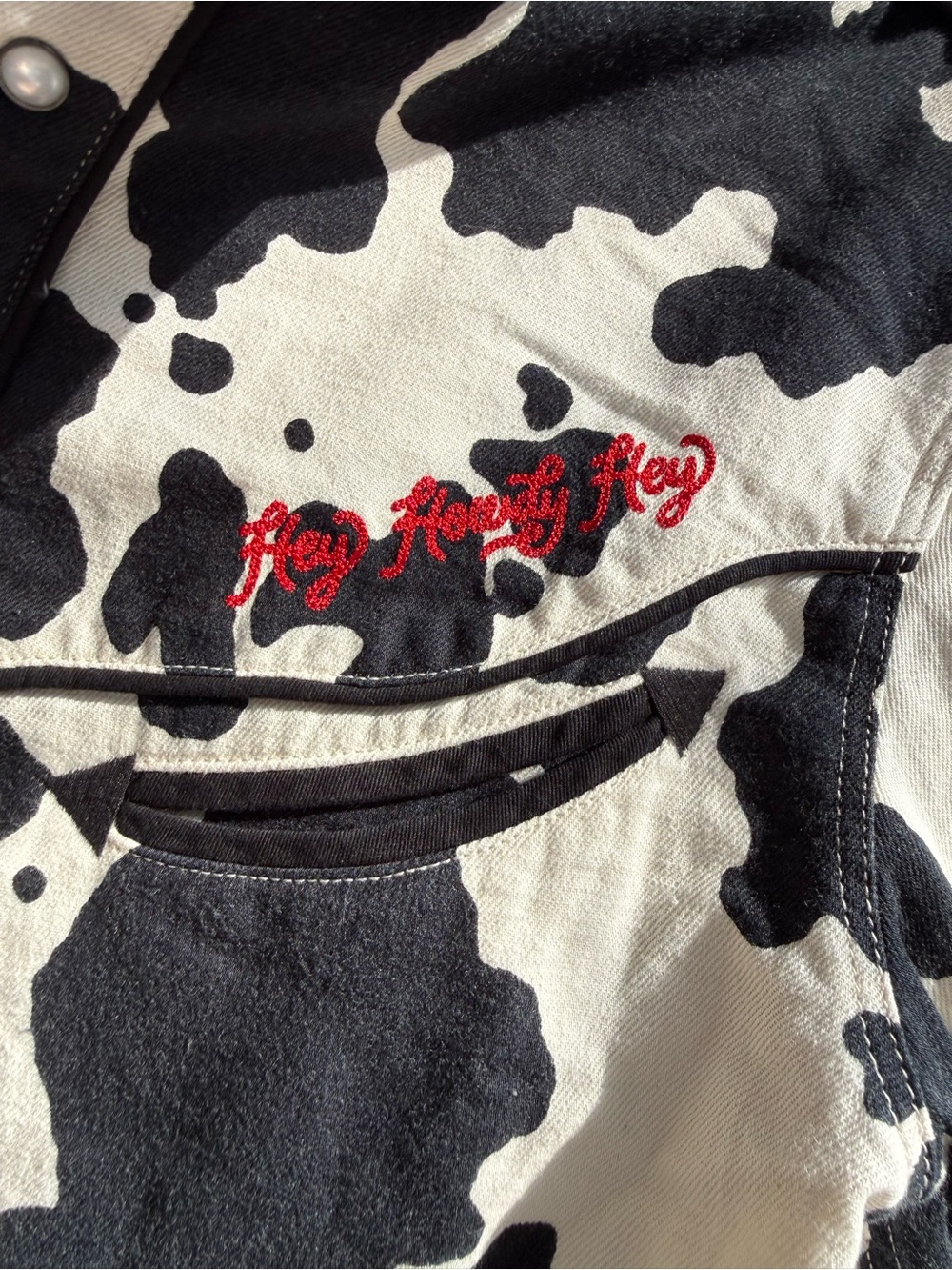 Levi's Black and White Cow Print Toy Story Button Up